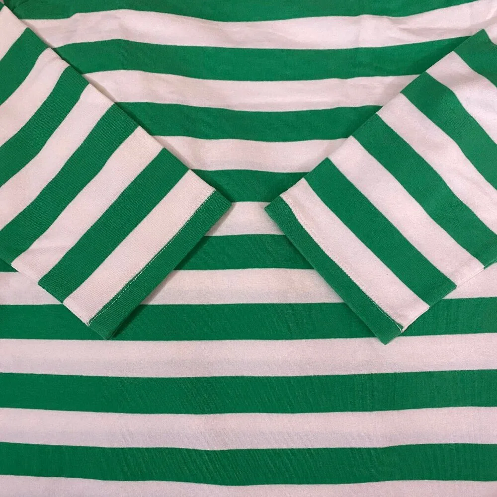 J. Crew Striped wide button-collar pullover sweatshirt in lightweight terry L